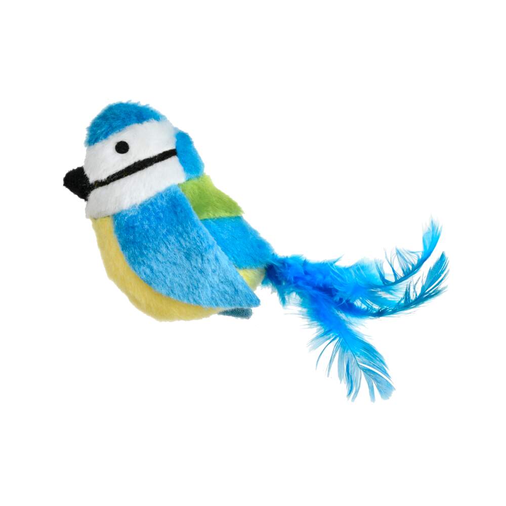 L&B BirdFlock Blue Tit rotaļlieta kaķiem, 9 × 5 × 3 cm - Produkta attēls