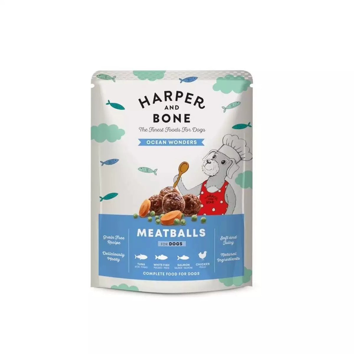 Harper and Bone Ocean Wonders mitrā barība suņiem, 300g - Produkta attēls