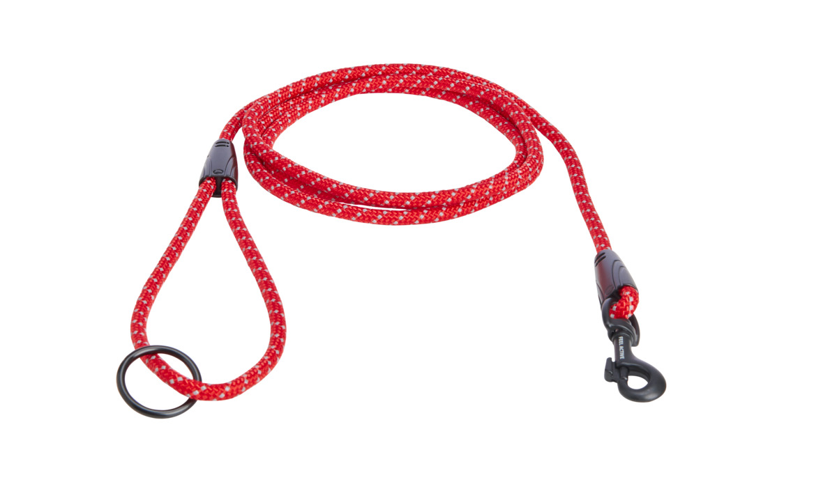 FEEL ACTIVE Rope Virves pavada suņiem, 6 mm x 180 cm, sarkana - Produkta attēls