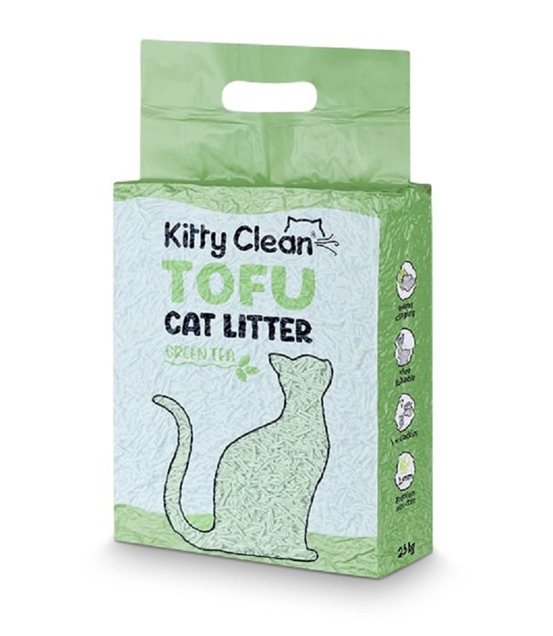 Kitty Clean Tofu kraikas katėms, žaliosios arbatos kvapo, 2,5 kg -  1