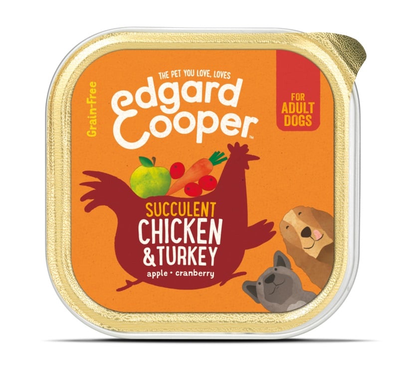 Edgard Cooper konservai šunims su vištiena ir kalakutiena, 150g