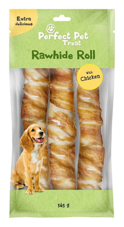 Perfect Pet Roll koera närimispulk, kana, 3 tk, 345 g