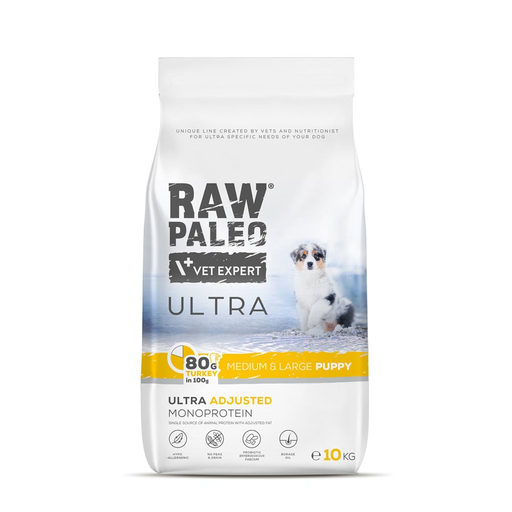 Raw Paleo Ultra puppy medium&large maistas šuniukams su kalakut. 10kg -  1