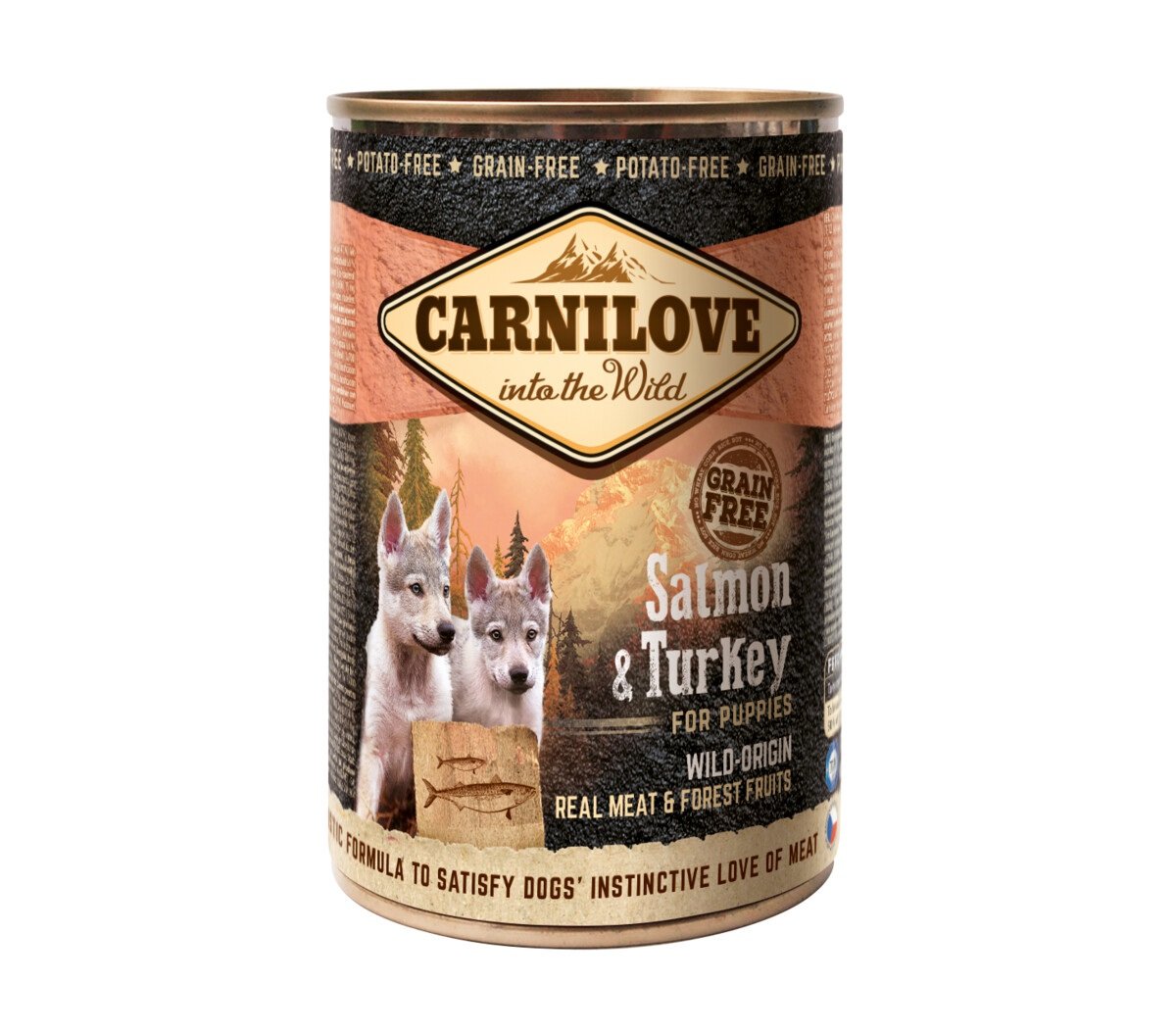 Carnilove konservuotas maistas šuniukams su lašiša/kalakutiena, 400g - 