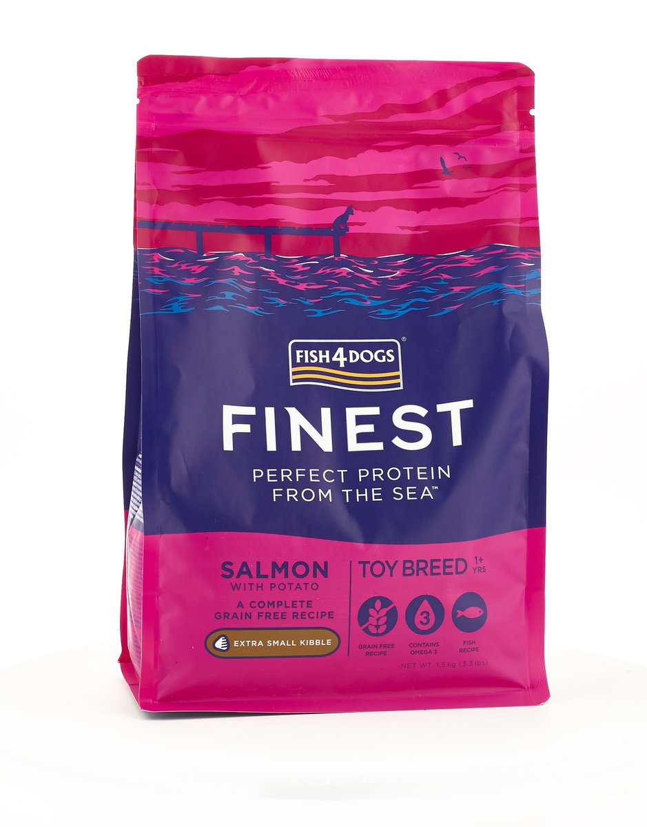 FISH4DOGS sausā barība ar lasi un kartupeļiem mazo šķirņu suņiem, 1,5 kg - Produkta attēls