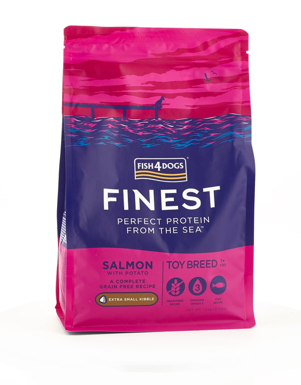 Fish4Dogs sausas maistas su lašiša ir bulvėmis mažų veislių šunims 1,5KG
