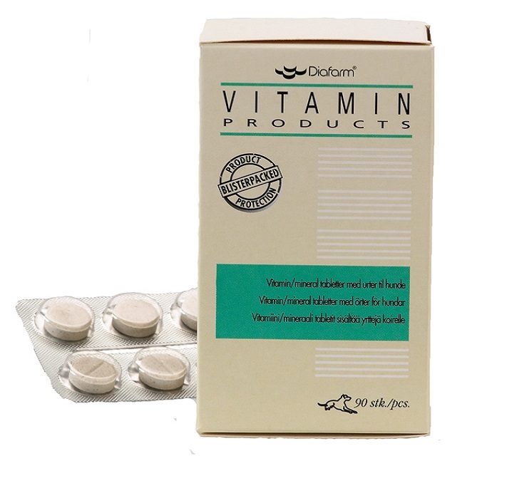 Diafarm Herbs vitaminai šunims, 90vnt.