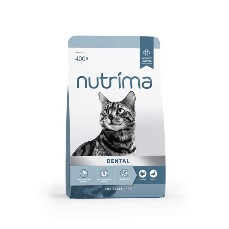 Nutrima Dental sausā barība kaķiem, tītars/pīle, 400g