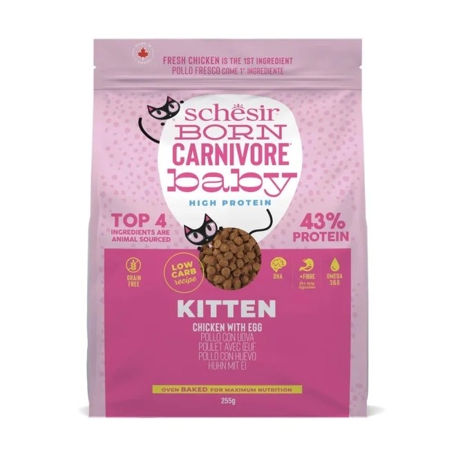 Schesir Born Carnivore sausā barība kaķēniem, vista/olas, 1.25kg - Produkta attēls