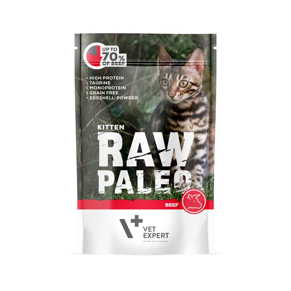 RAW PALEO mitrā barība kaķēniem, liellops, 100g - Produkta attēls