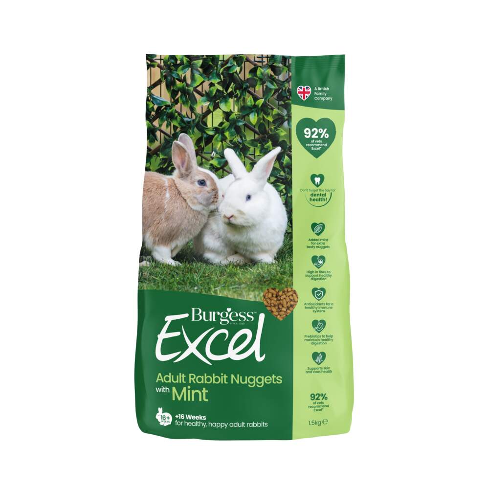 Burgess Excel Adult barība trušiem, ar piparmētru, 1,5 kg, - Produkta attēls