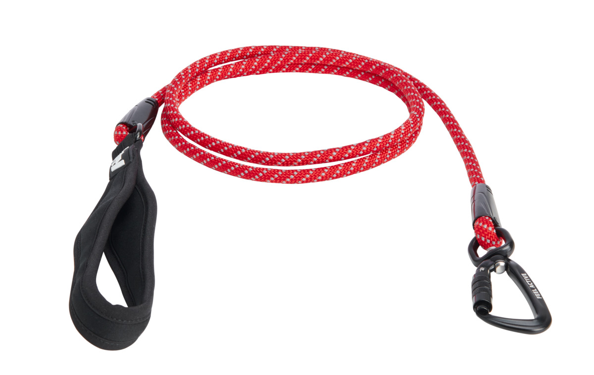 FEEL ACTIVE Rope virves pavada suņiem, 8 mm x 180 cm, sarkana - Produkta attēls