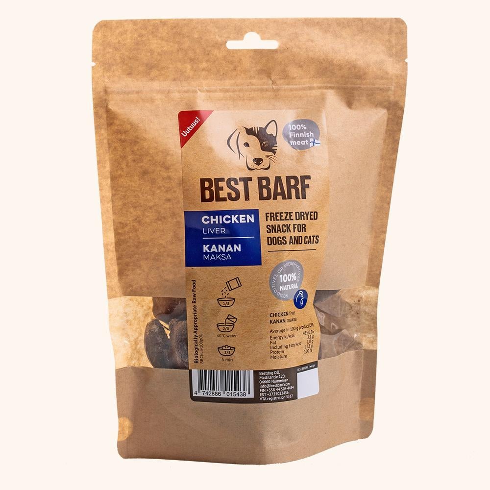 Best Barf šaltai džiovintos vištų kepenėlės, 100 g -  1