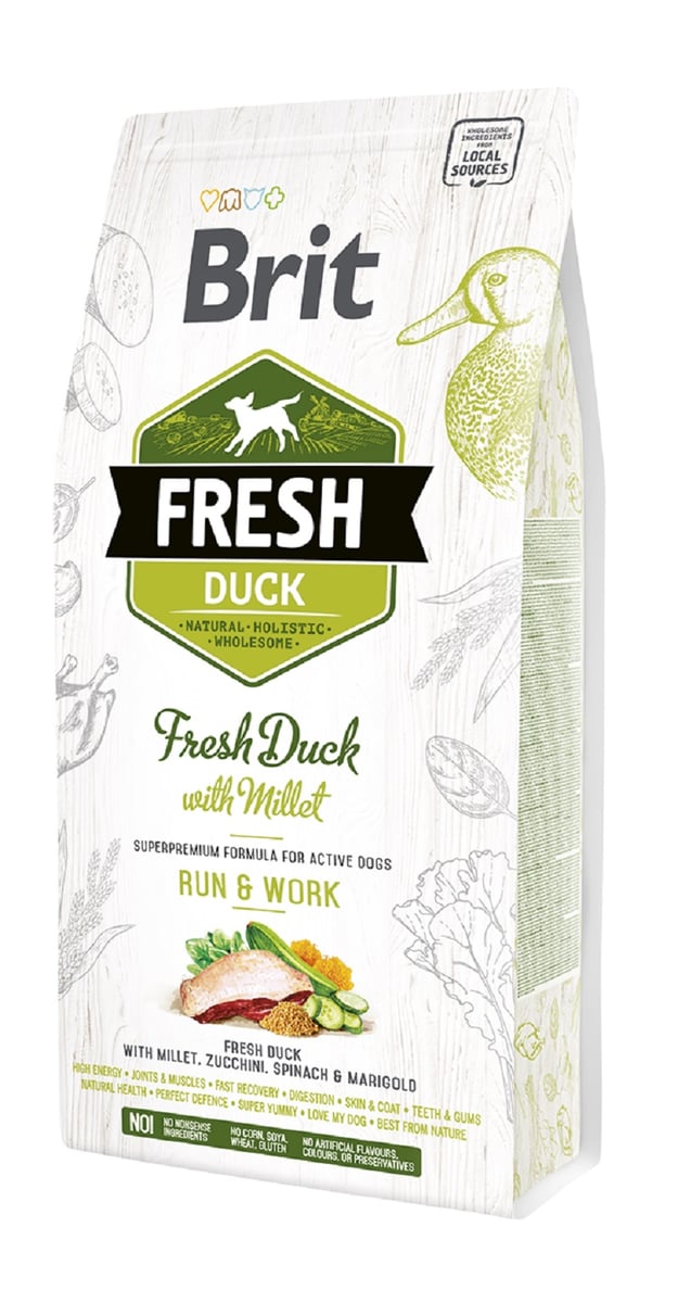 BRIT Fresh Active sausā barība suņiem, pīle/prosa, 2.5kg - Produkta attēls