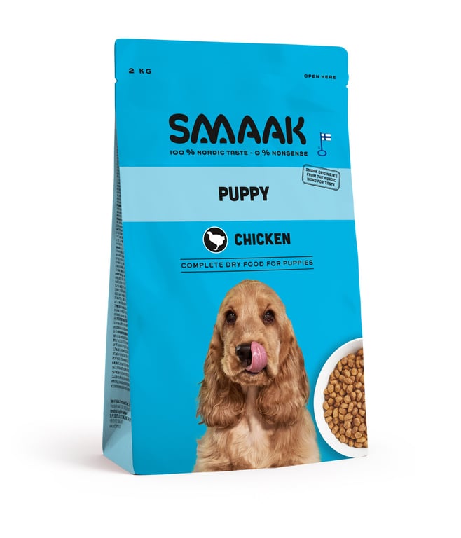 SMAAK sausā barība kucēniem, vista, 2kg