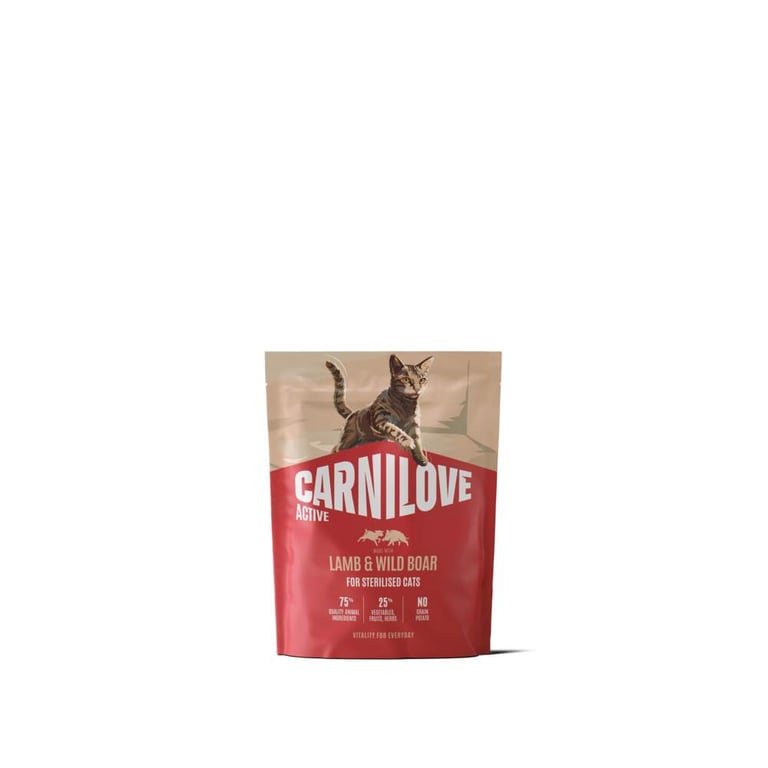 CARNILOVE ACTIVE Sterilised sausā barība kaķiem, jērs/mežacūka, 400g - Produkta attēls 2