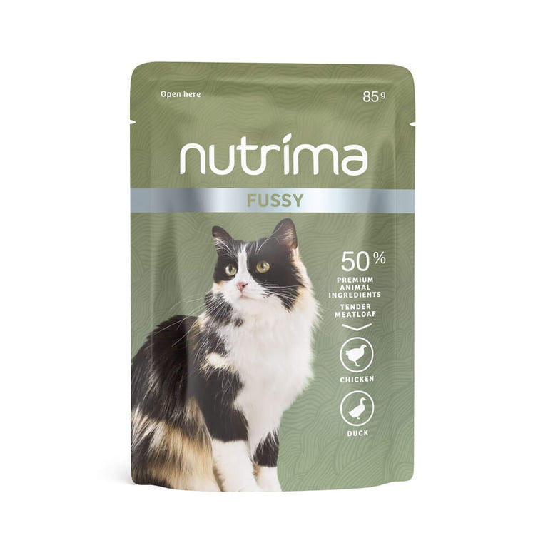 Nutrima Fussy mitrā barība kaķiem,,vista/pīle, 85g