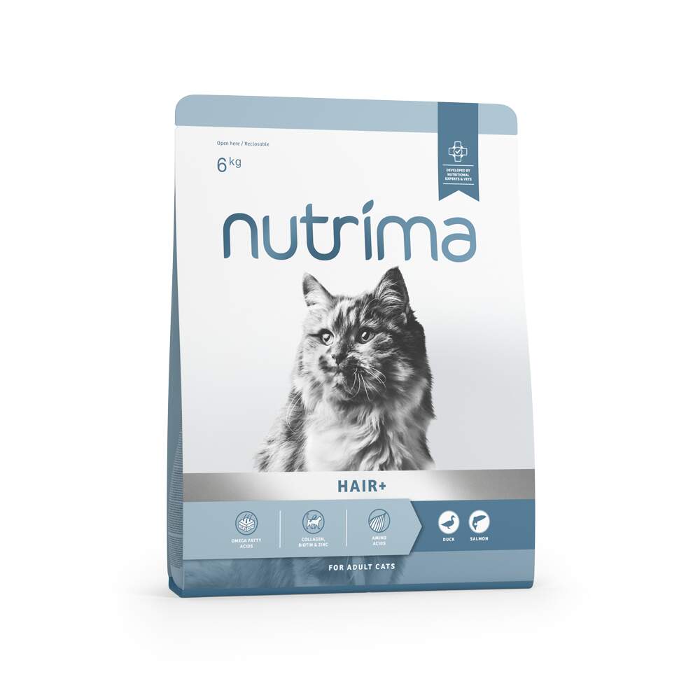 Nutrima Hair+ sausā barība kaķiem, 6kg - Produkta attēls