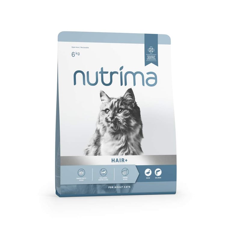 Nutrima Hair+ sausā barība kaķiem, 6kg