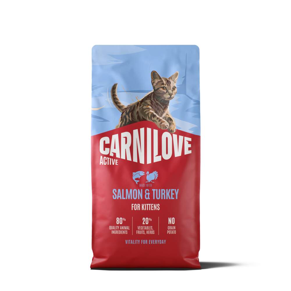 CARNILOVE ACTIVE sausā barība kaķēniem, lasis/tītars, 6kg - Produkta attēls
