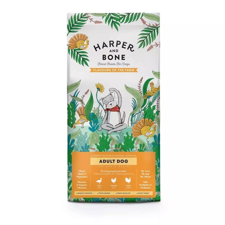 Harper and Bone Flavours Farm keskmist/suurt tõugu koera kuivtoit, 12 kg
