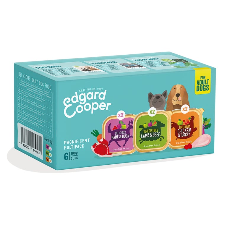 EDGARD COOPER mitrās barības izlase suņiem, 6 x 100g
