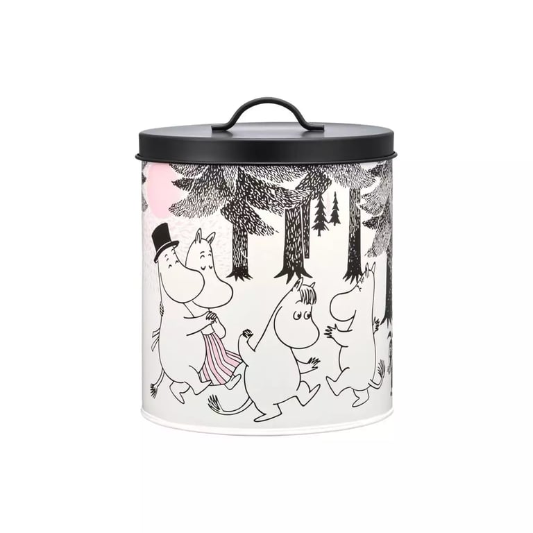 Moomin Friends&Parties metāla kārba barības uzglabāšanai, 19 cm