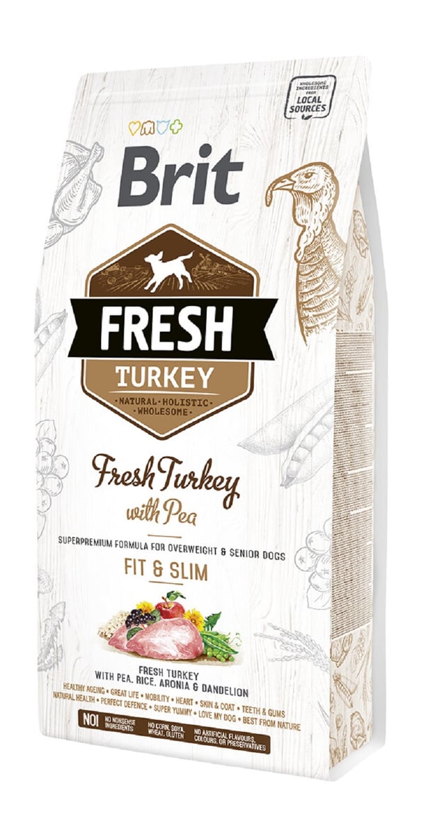 BRIT Fresh Fit&SLim sausā barība suņiem, tītars/zirņi, 2,5kg - Produkta attēls
