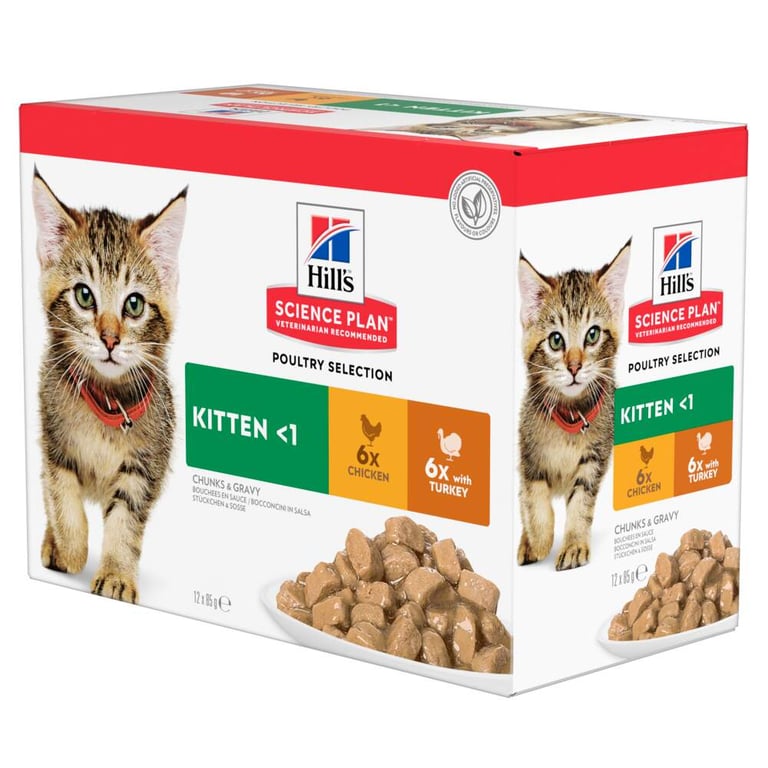 Hill's SP mitrā barība kaķēniem, vista/tītars, 12x85g