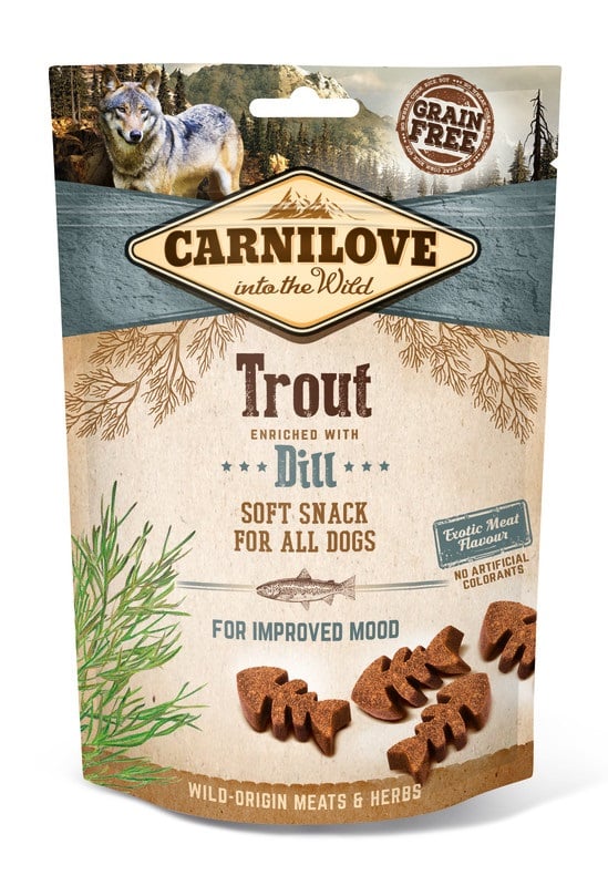 Carnilove skanėstai šunims su upėtakiu, 200g - 