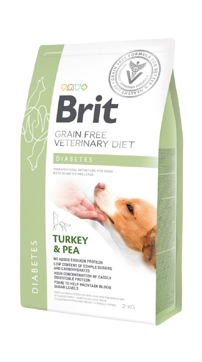 BRIT GF VD Diabetes sausā barība suņiem, tītars/zirņi, 2 kg - Produkta attēls