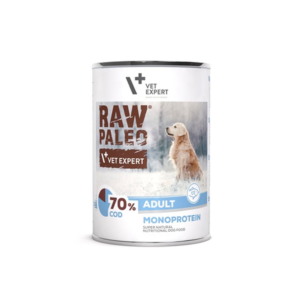 Raw Paleo Adult konservai šunims su menke, 400 g -  1