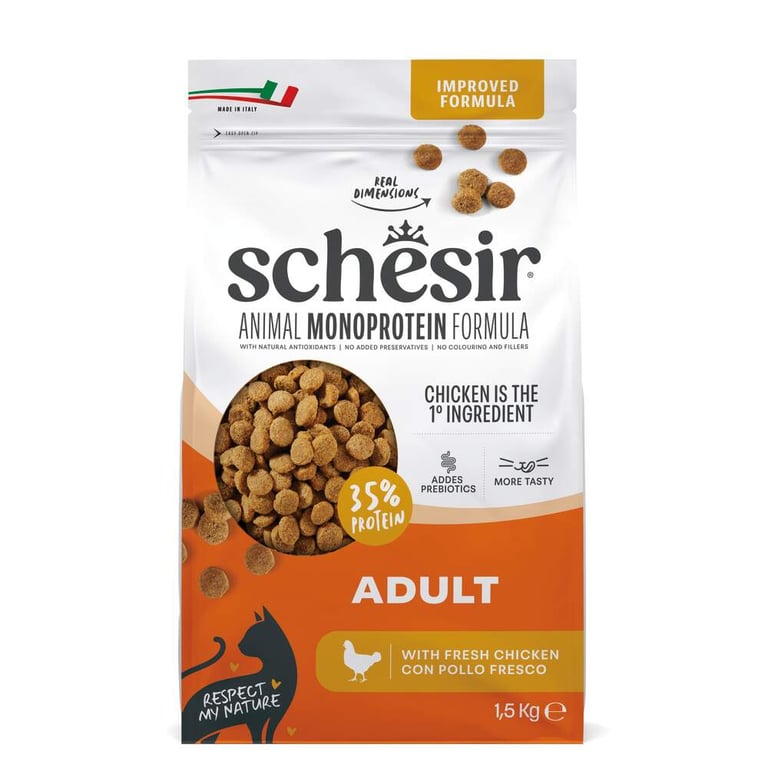 Schesir vieno baltymo, sausas maistas katėms su vištiena, 1,5kg