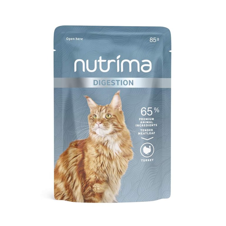 Nutrima Digestion mitrā barība kaķim, tītars, 85g