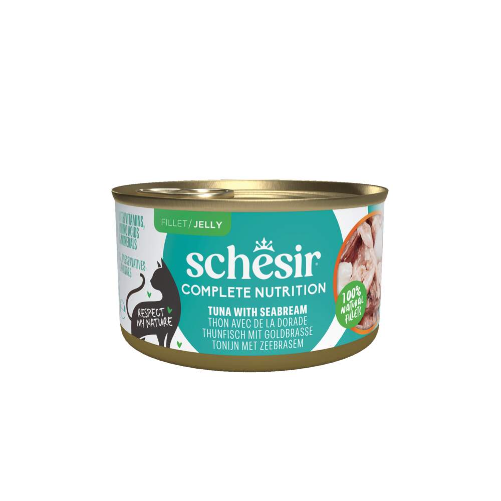 Schesir mitrā barība kaķiem, tuncis/jūras asaris želejā, 85g - Produkta attēls