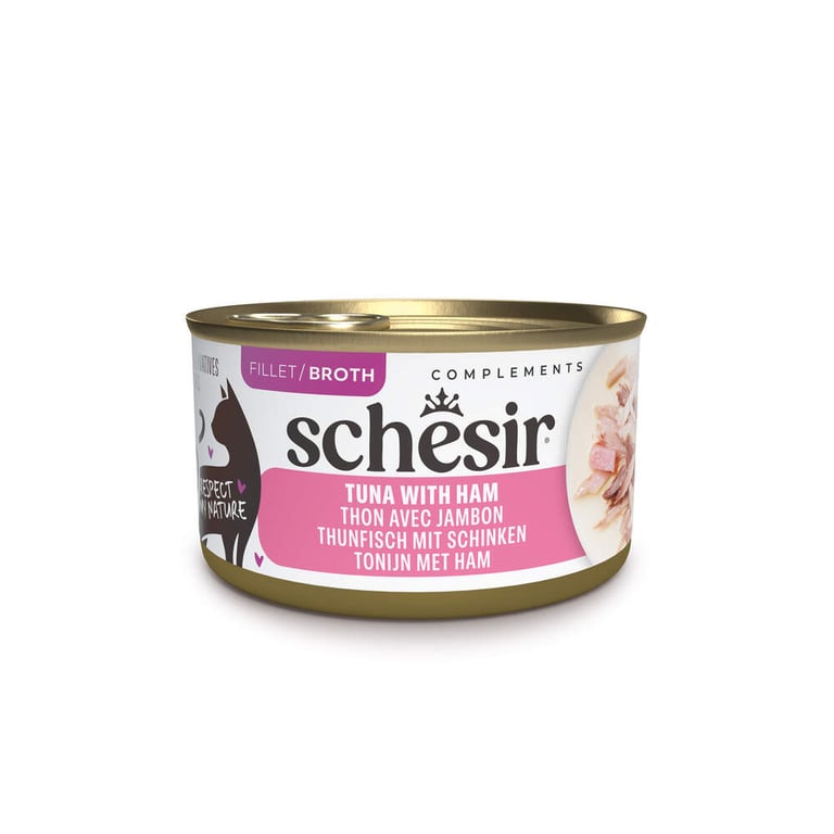 Schesir konservuotas maistas katėms su kumpiu ir tunu, 70g