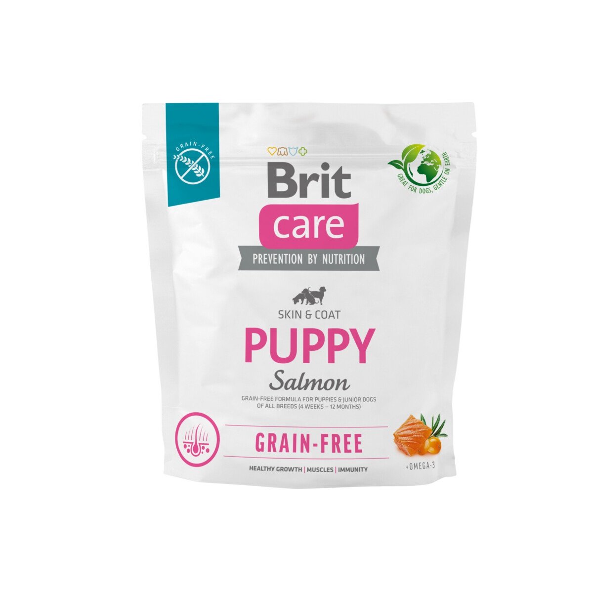 Brit Care Puppy sausas maistas šuniukams su lašiša, 1kg - 
