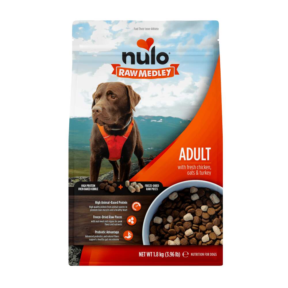 NULO RM sausā barība suņiem, vista/auzas/tītars, 1,8kg - Produkta attēls