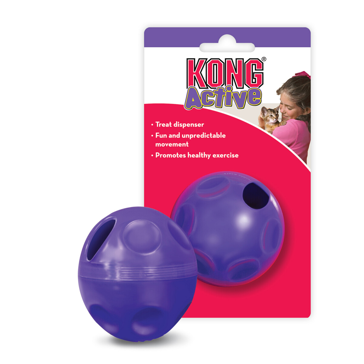KONG SKANĖSTAIS UŽPILDOMAS ŽAISLAS KATĖMS VIOLETINIS KAMUOLIUKAS - 