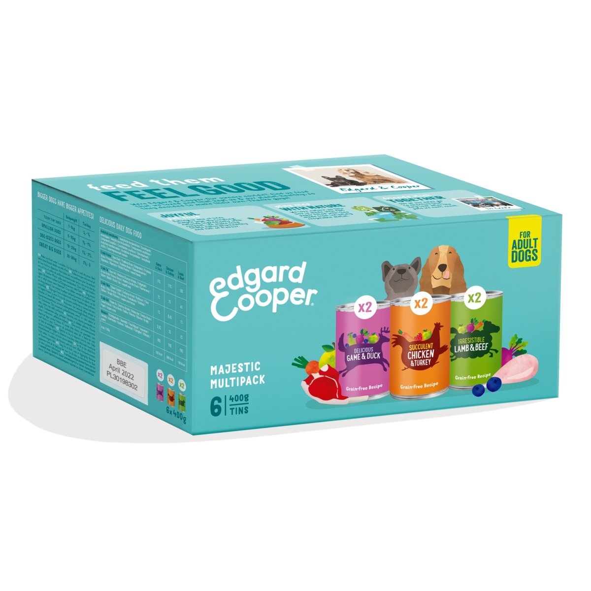 EDGARD COOPER Multipaka mitrā barība suņiem, 6 x 400 g - Produkta attēls