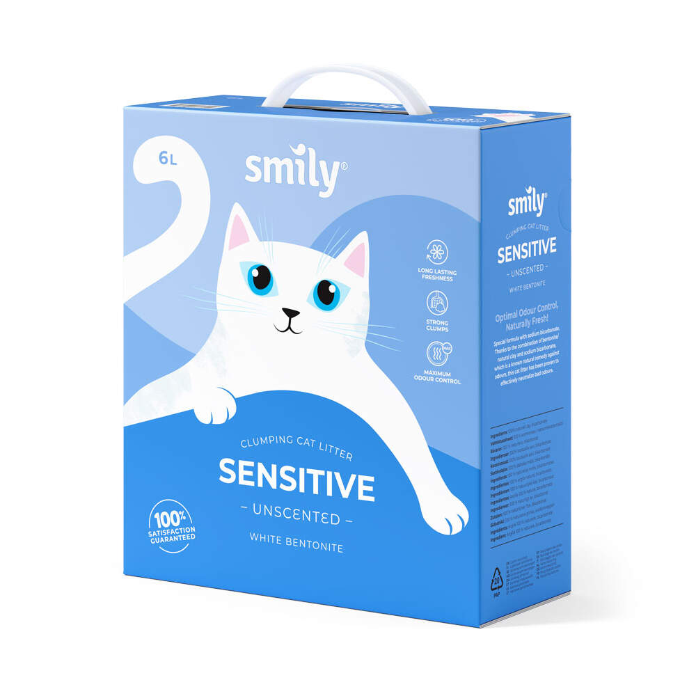 Smily White lõhnatu bentoniitkassiliiv 6L - Tootepilt