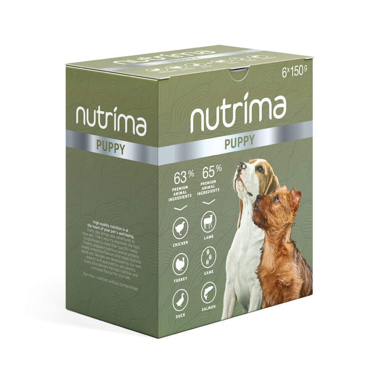 Nutrima mitrās barības izlase kucēniem, 6x150g