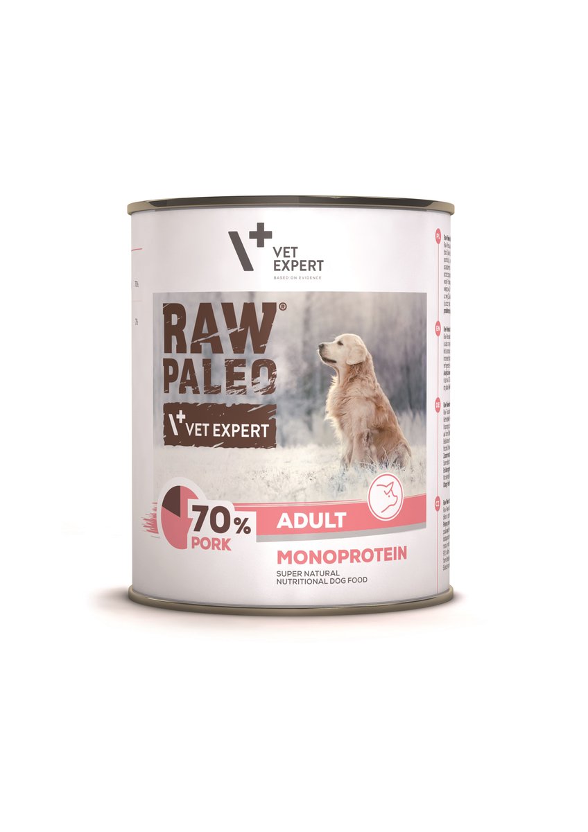RAW PALEO Monoprotein Adult mitrā barība suņiem, cūka, 800g - Produkta attēls