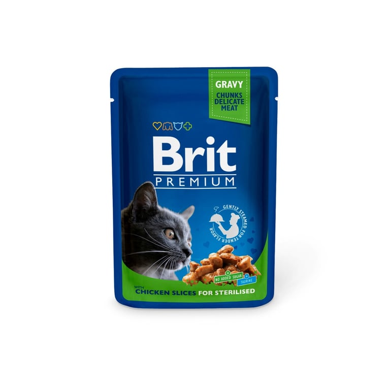 Brit Premium konservai steril.katėms, višt. 100g