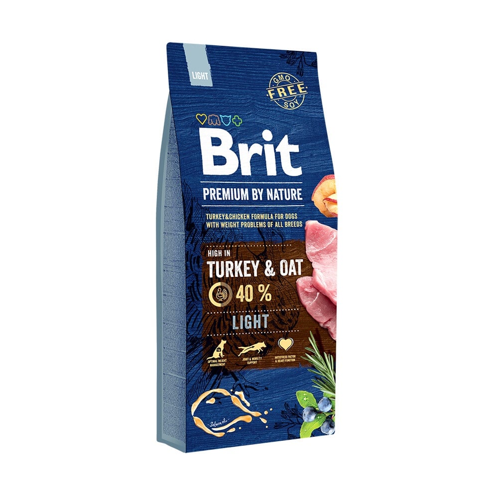 BRIT Premium Light sausā barība suņiem,tītars/auzas, 15kg - Produkta attēls