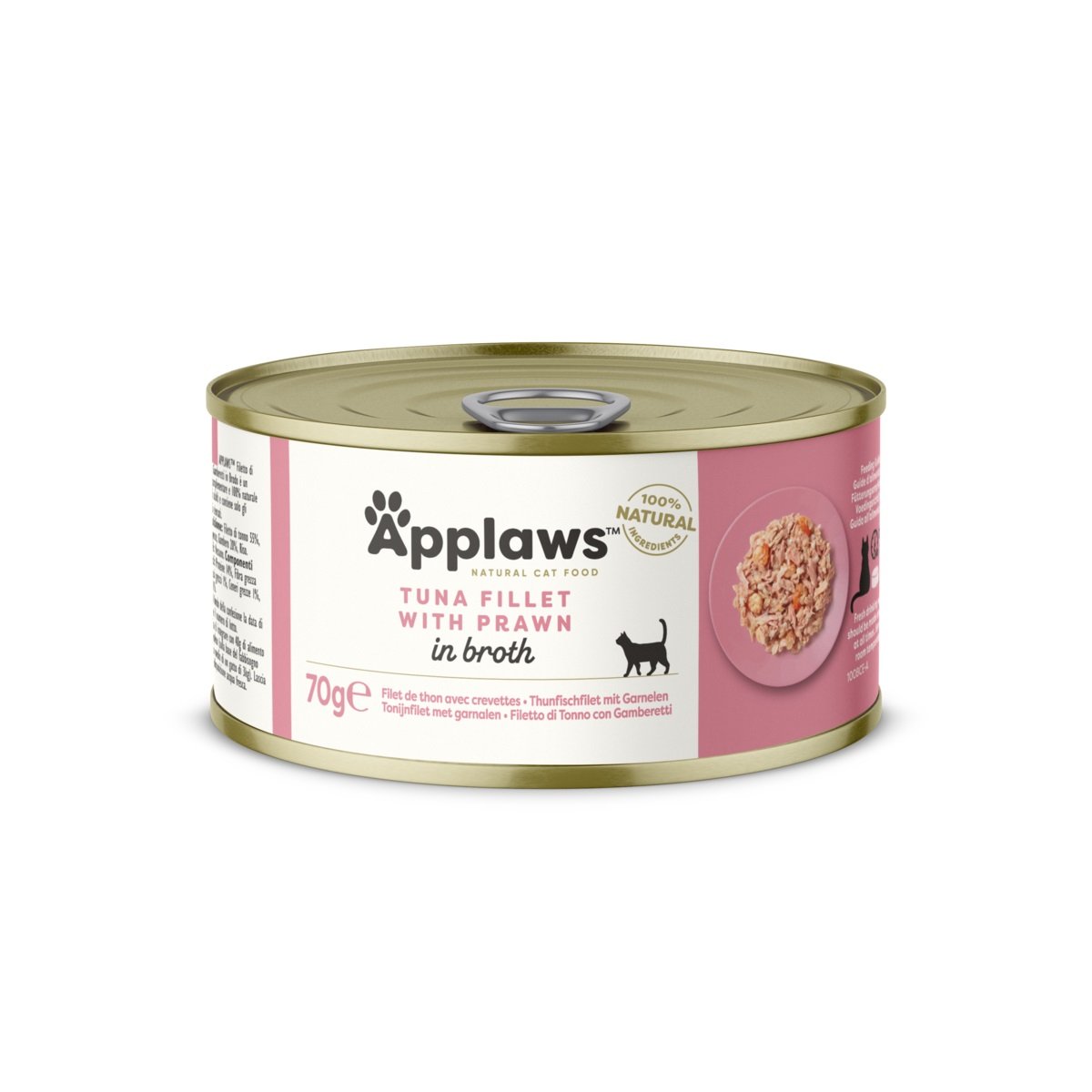 Applaws šlapias maistas katėms su tunu ir krevetėmis padaže, 70 g - 