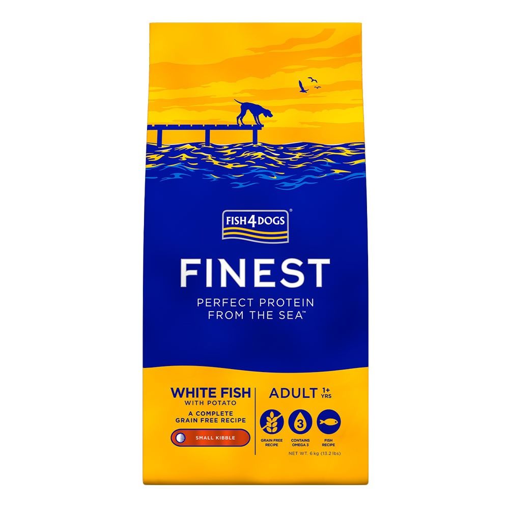 Fish4Dogs Finest White Fish sausas maistas šunims 1,5kg (maž.granulės) -  1