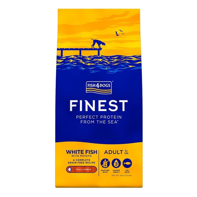 Fish4Dogs Finest White Fish sausas maistas šunims 1,5kg (maž.granulės)