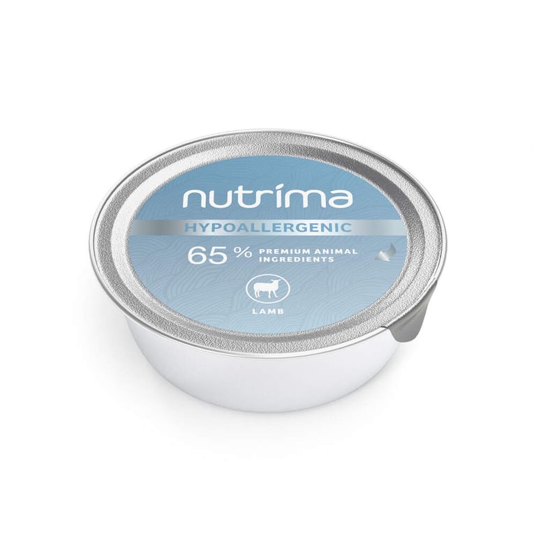 Nutrima Hypoallergenic mitrā barība suņiem, jērs, 125g
