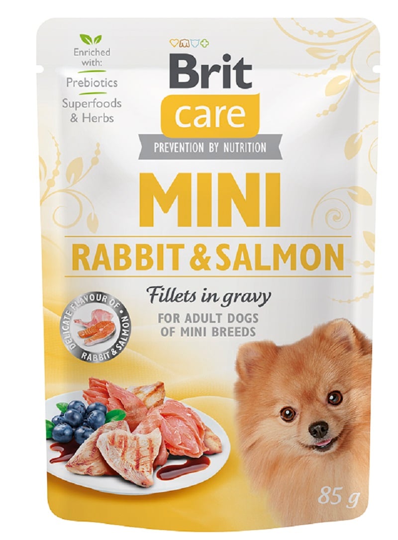 Brit Care Mini konservai šunims su triušiena ir lašiša, 85 g - 